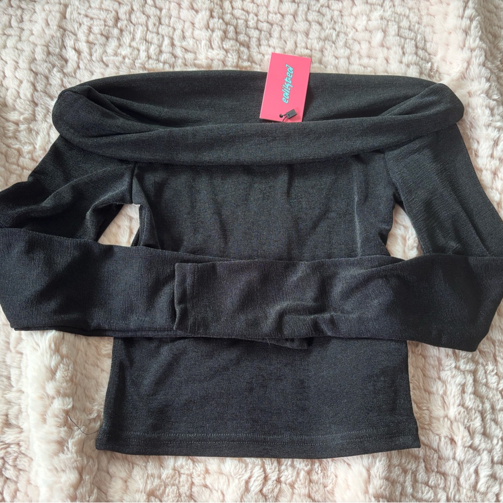 Edikted Black Off Shoulder Top NWT